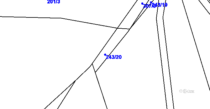 Parcela st. 243/20 v KÚ Janovičky u Zámrsku, Katastrální mapa