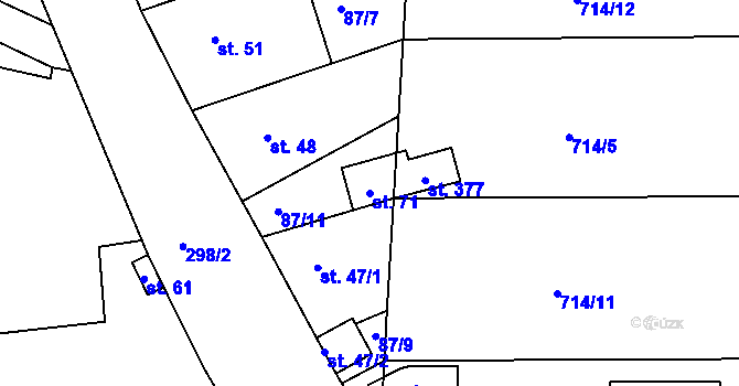 Parcela st. 71 v KÚ Janovičky u Zámrsku, Katastrální mapa