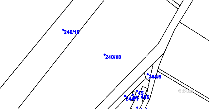Parcela st. 240/18 v KÚ Zámrsk, Katastrální mapa