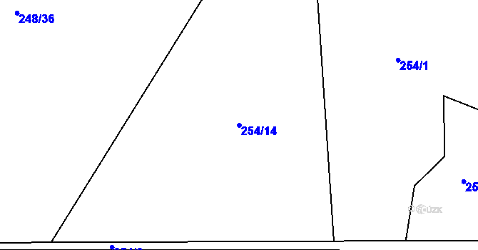Parcela st. 254/14 v KÚ Zámrsk, Katastrální mapa
