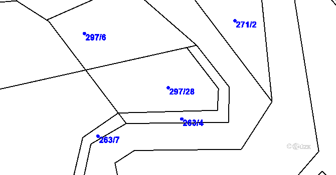 Parcela st. 297/28 v KÚ Zámrsk, Katastrální mapa