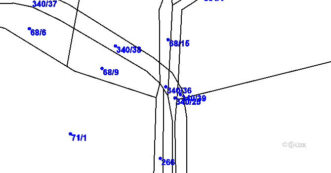 Parcela st. 340/36 v KÚ Zámrsk, Katastrální mapa