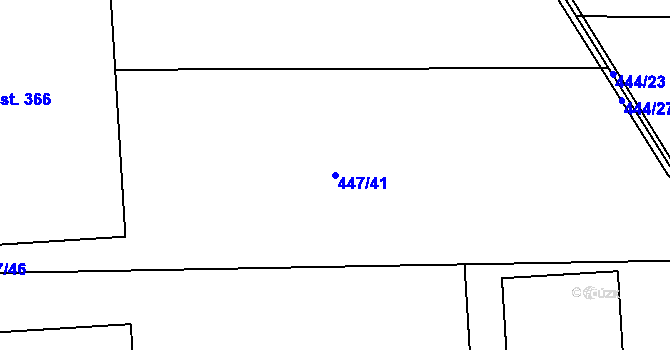 Parcela st. 447/41 v KÚ Zámrsk, Katastrální mapa