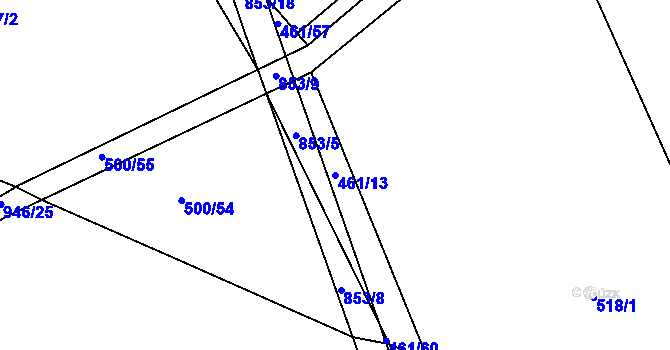 Parcela st. 461/13 v KÚ Zámrsk, Katastrální mapa