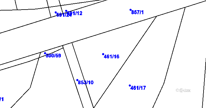 Parcela st. 461/16 v KÚ Zámrsk, Katastrální mapa