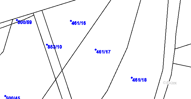 Parcela st. 461/17 v KÚ Zámrsk, Katastrální mapa