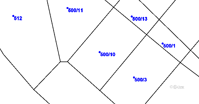 Parcela st. 500/10 v KÚ Zámrsk, Katastrální mapa