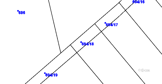 Parcela st. 694/18 v KÚ Zámrsk, Katastrální mapa