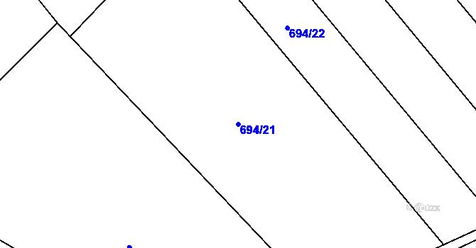 Parcela st. 694/21 v KÚ Zámrsk, Katastrální mapa