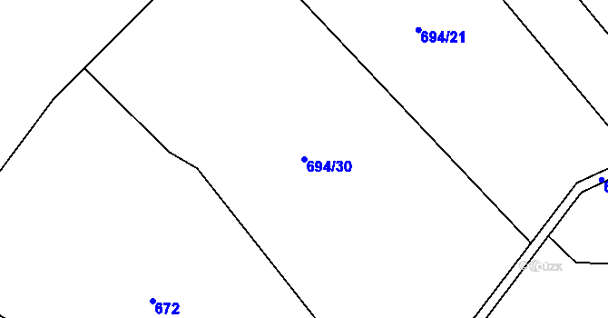 Parcela st. 694/30 v KÚ Zámrsk, Katastrální mapa