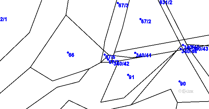 Parcela st. 67/6 v KÚ Zámrsk, Katastrální mapa
