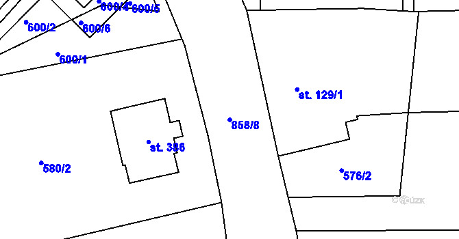 Parcela st. 858/8 v KÚ Zámrsk, Katastrální mapa