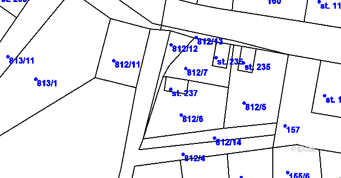 Parcela st. 237 v KÚ Zámrsk, Katastrální mapa