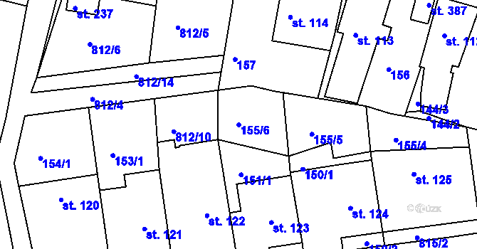 Parcela st. 155/6 v KÚ Zámrsk, Katastrální mapa