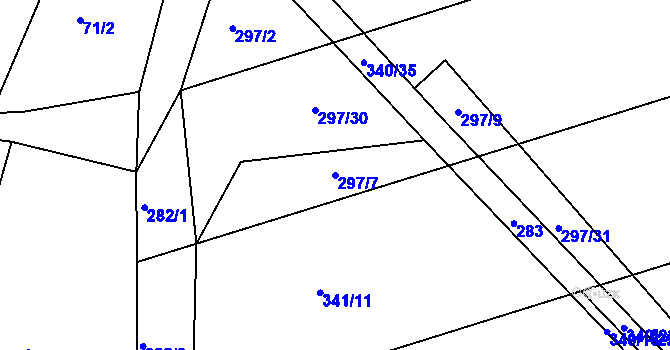 Parcela st. 297/7 v KÚ Zámrsk, Katastrální mapa