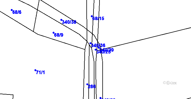 Parcela st. 340/25 v KÚ Zámrsk, Katastrální mapa