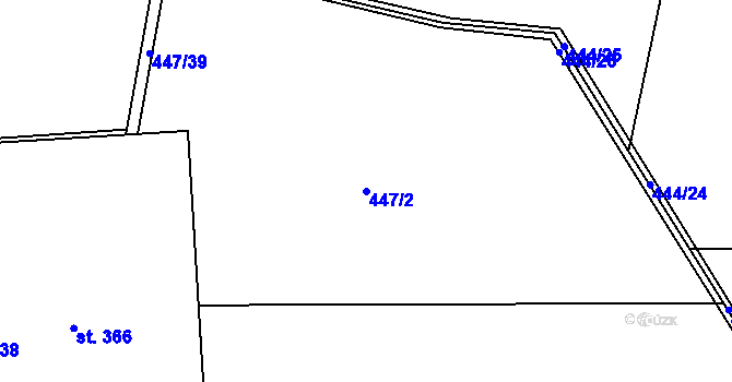 Parcela st. 447/2 v KÚ Zámrsk, Katastrální mapa
