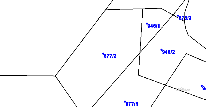 Parcela st. 677/2 v KÚ Zámrsk, Katastrální mapa