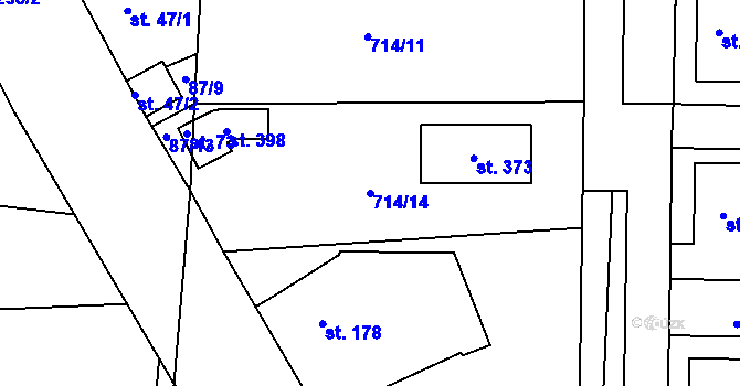 Parcela st. 714/14 v KÚ Zámrsk, Katastrální mapa
