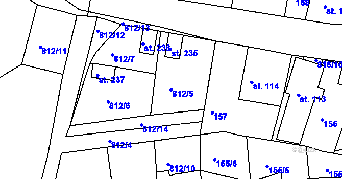 Parcela st. 812/5 v KÚ Zámrsk, Katastrální mapa