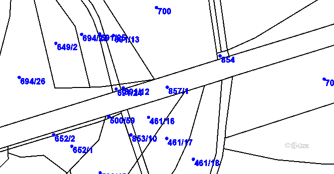Parcela st. 857/1 v KÚ Zámrsk, Katastrální mapa