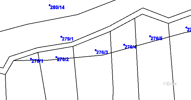 Parcela st. 276/3 v KÚ Zámrsky, Katastrální mapa