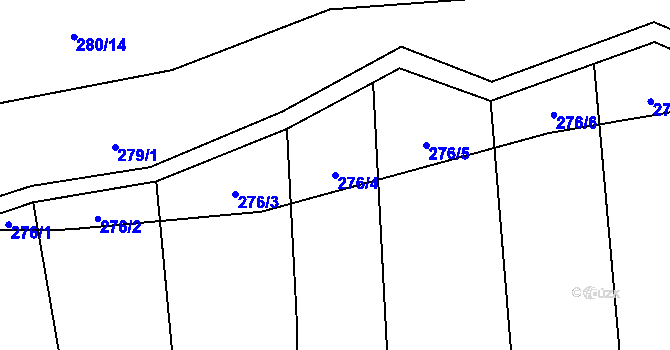 Parcela st. 276/4 v KÚ Zámrsky, Katastrální mapa