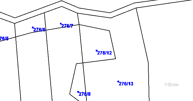 Parcela st. 278/12 v KÚ Zámrsky, Katastrální mapa