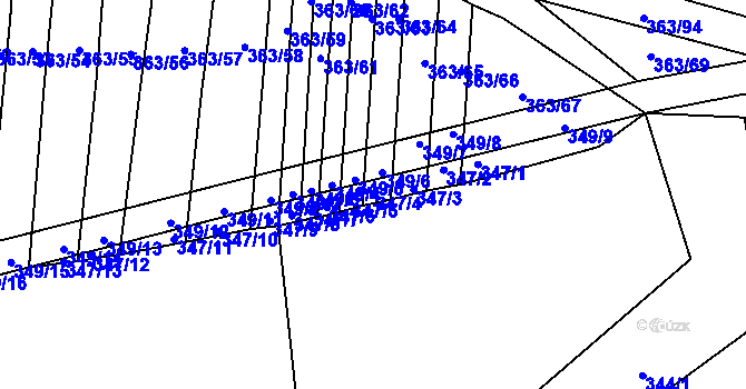 Parcela st. 347/4 v KÚ Zámrsky, Katastrální mapa