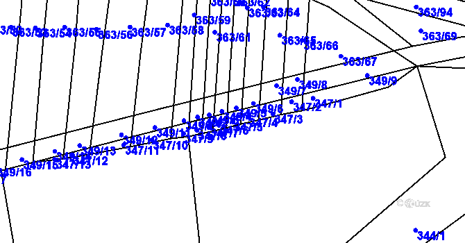 Parcela st. 347/5 v KÚ Zámrsky, Katastrální mapa
