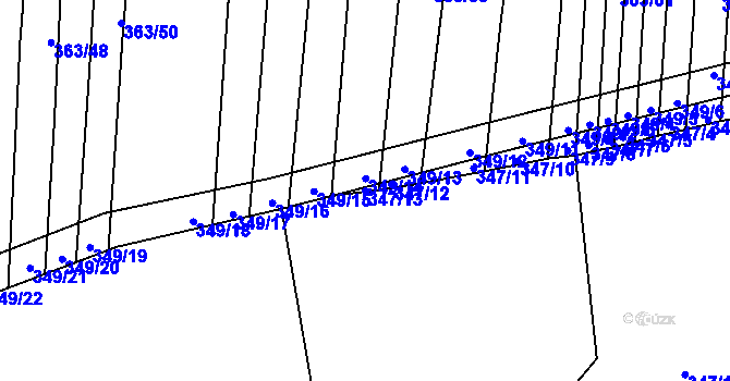 Parcela st. 347/13 v KÚ Zámrsky, Katastrální mapa
