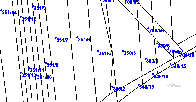 Parcela st. 351/5 v KÚ Zámrsky, Katastrální mapa