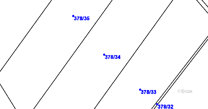 Parcela st. 378/34 v KÚ Zámrsky, Katastrální mapa