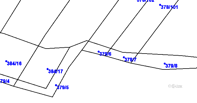 Parcela st. 379/6 v KÚ Zámrsky, Katastrální mapa