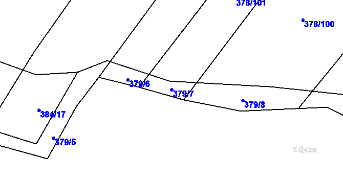 Parcela st. 379/7 v KÚ Zámrsky, Katastrální mapa