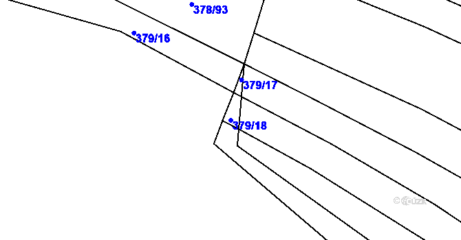 Parcela st. 379/18 v KÚ Zámrsky, Katastrální mapa
