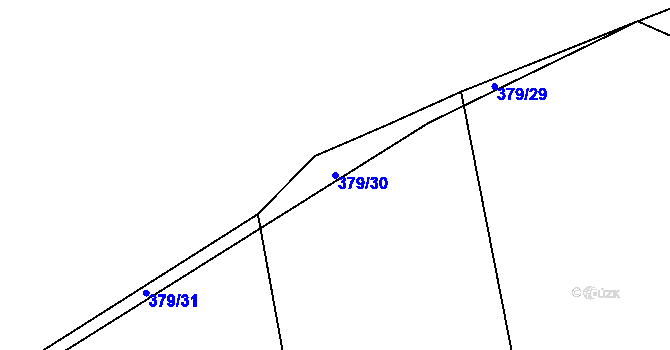 Parcela st. 379/30 v KÚ Zámrsky, Katastrální mapa