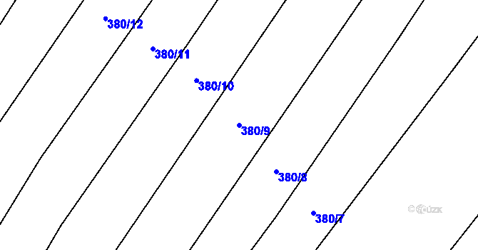 Parcela st. 380/9 v KÚ Zámrsky, Katastrální mapa