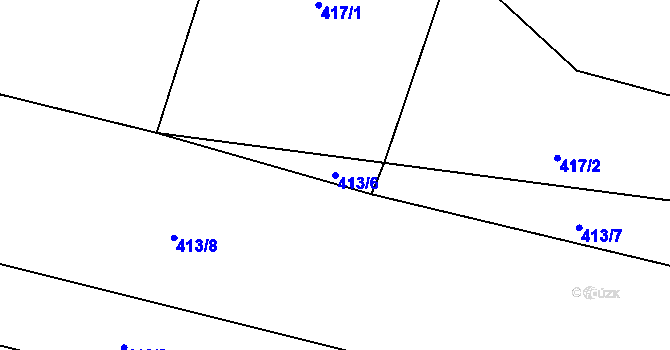 Parcela st. 413/6 v KÚ Zámrsky, Katastrální mapa