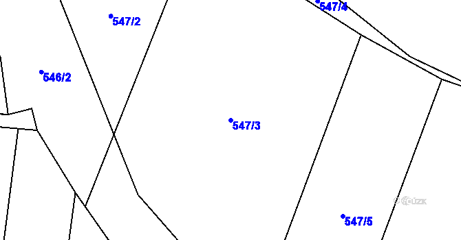 Parcela st. 547/3 v KÚ Zámrsky, Katastrální mapa