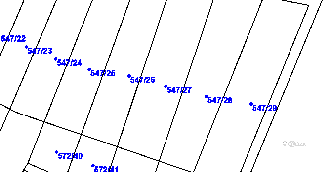Parcela st. 547/27 v KÚ Zámrsky, Katastrální mapa