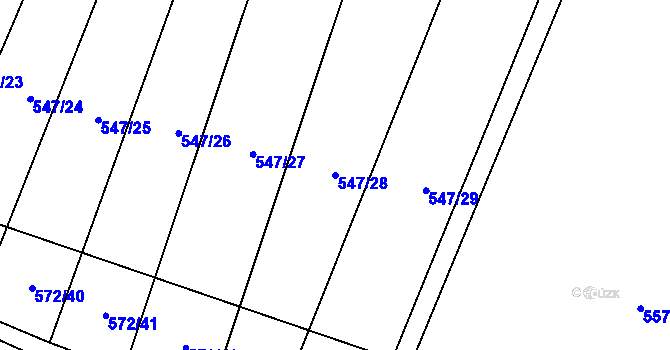 Parcela st. 547/28 v KÚ Zámrsky, Katastrální mapa