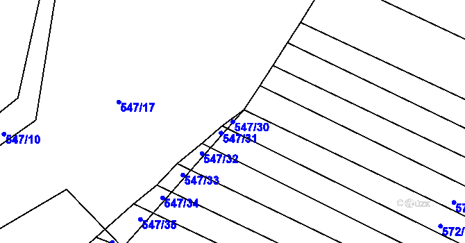 Parcela st. 547/30 v KÚ Zámrsky, Katastrální mapa