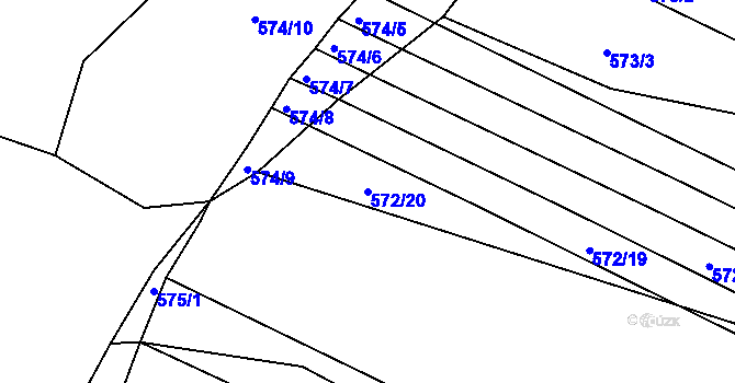Parcela st. 572/20 v KÚ Zámrsky, Katastrální mapa