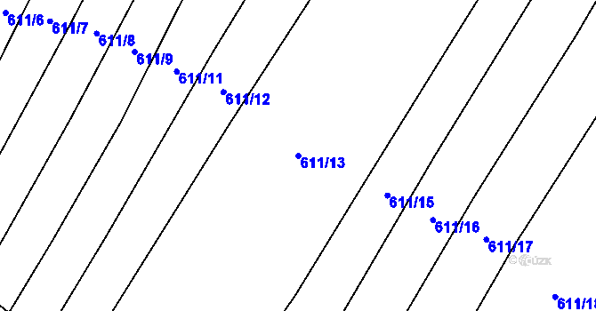 Parcela st. 611/13 v KÚ Zámrsky, Katastrální mapa