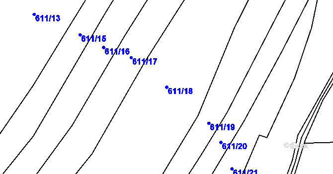 Parcela st. 611/18 v KÚ Zámrsky, Katastrální mapa