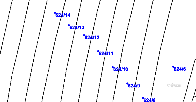 Parcela st. 624/11 v KÚ Zámrsky, Katastrální mapa