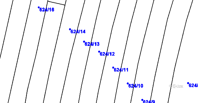 Parcela st. 624/12 v KÚ Zámrsky, Katastrální mapa