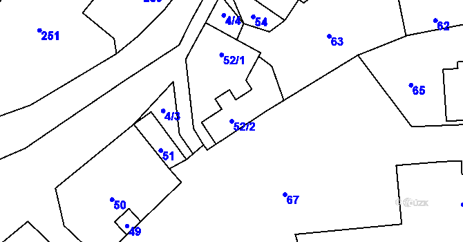 Parcela st. 52/2 v KÚ Zámrsky, Katastrální mapa