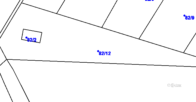 Parcela st. 82/12 v KÚ Zárubice, Katastrální mapa